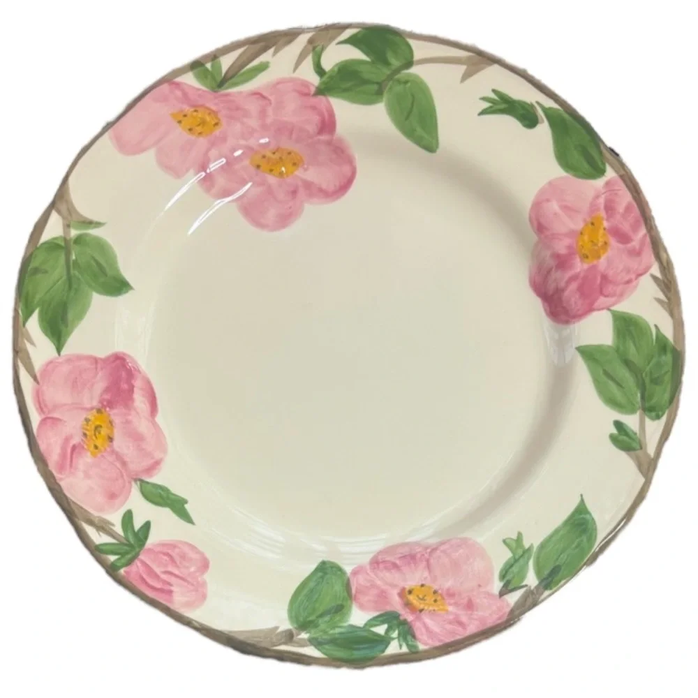 Franciscan Desert Rose 10” Dinner Plates  Vintage Hand Painted England 4 Pc Set